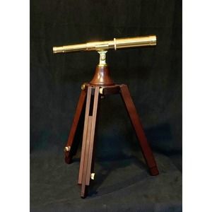 *SOLD* Vintage Brass & Cherry Wood Telescope
